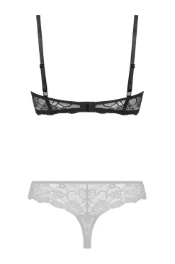 Christine - Soutien-gorge à quart de bonnets en dentelle Marzia - Noir