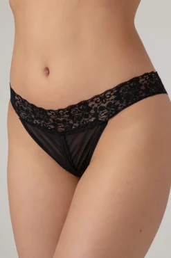 Christine - String à entrejambe ouverte - Noir