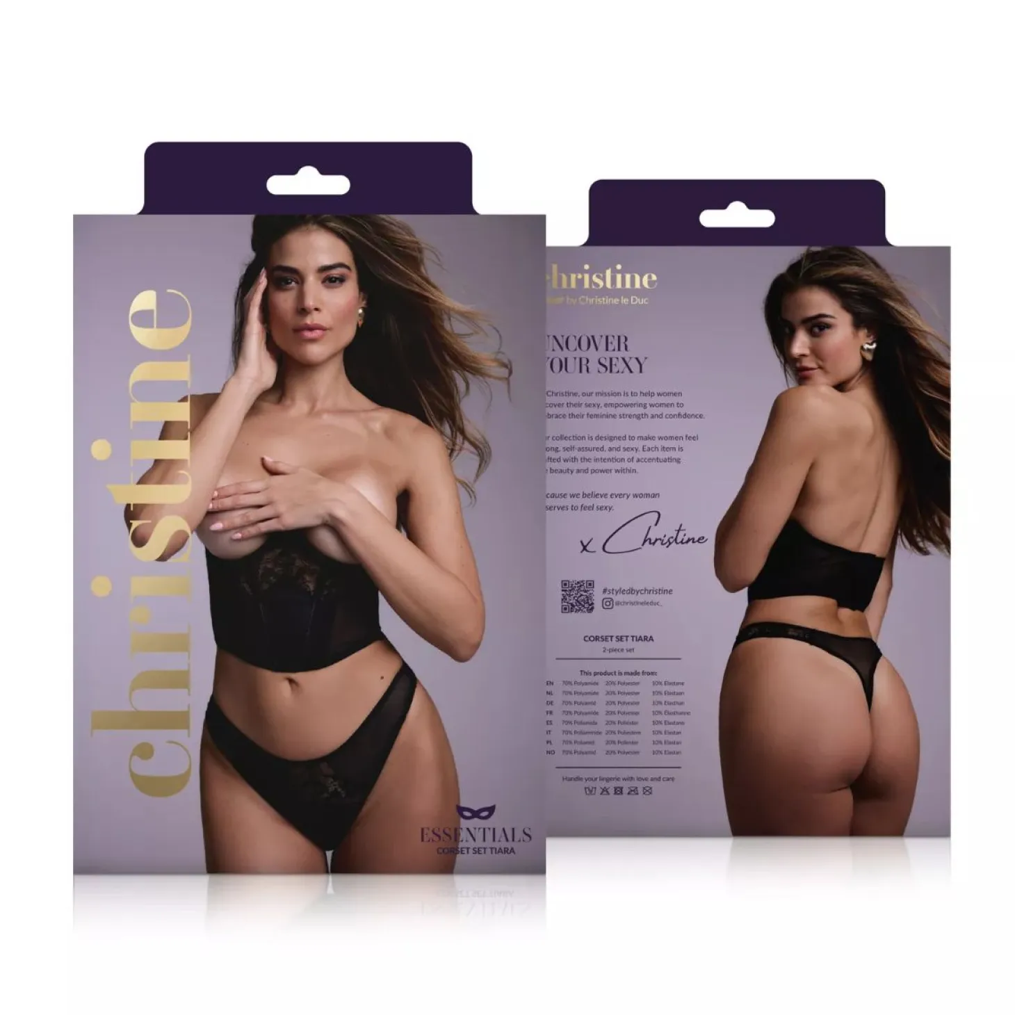 Christine - Tiara Mi-corset et string