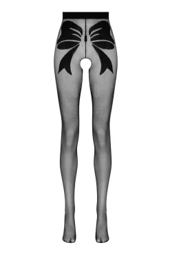 Collants ouverts à l’entrejambe avec une conception à nœud
