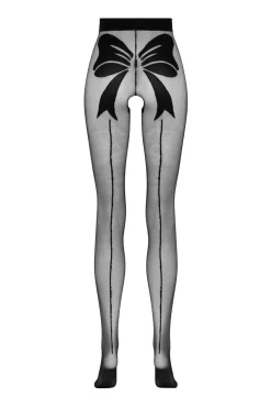 Collants ouverts à l’entrejambe avec une conception à nœud