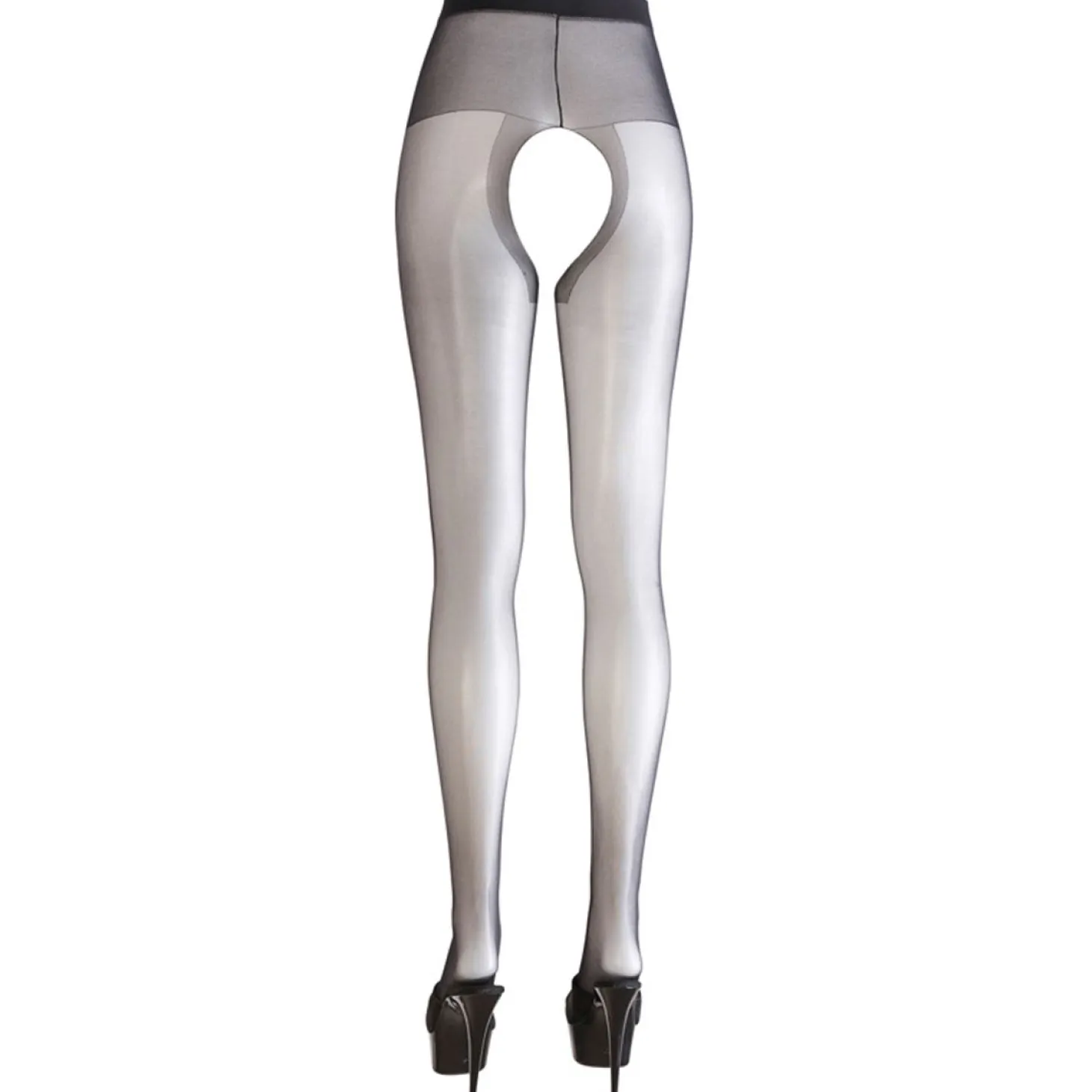 Collants ouverts à l'entrejambe noirs