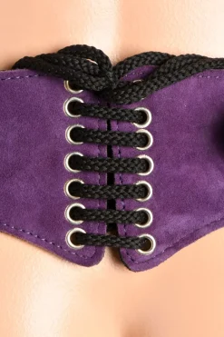 Corset Ceinture Deluxe en Cuir - Violet