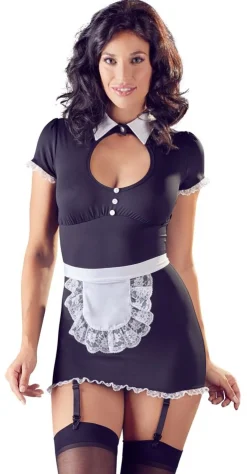 Costume de soubrette sexy avec porte-jarretelles
