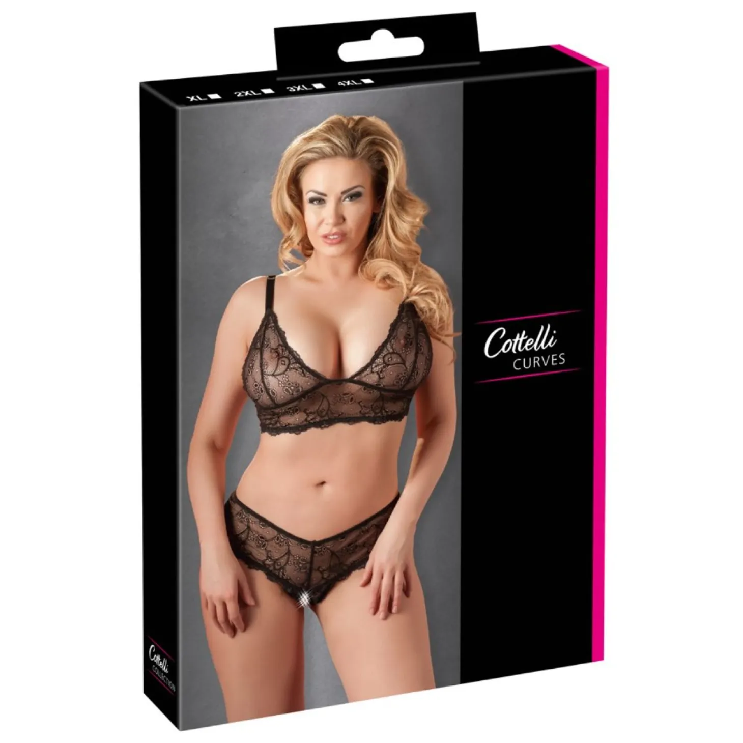 Cottelli Collection - Bra and crotchless G-string
