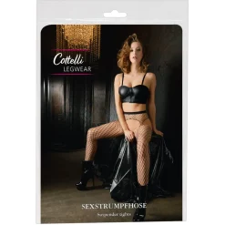 Cottelli Collection - Collant Porte-Jarretelles Ouvert - Noir