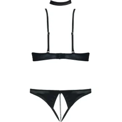 Cottelli Collection - Ensemble séduisant avec soutien-gorge et string ouvert à l'entrejambe
