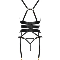 Cottelli Collection - Ensemble Corset Porte-Jarretelles - Noir