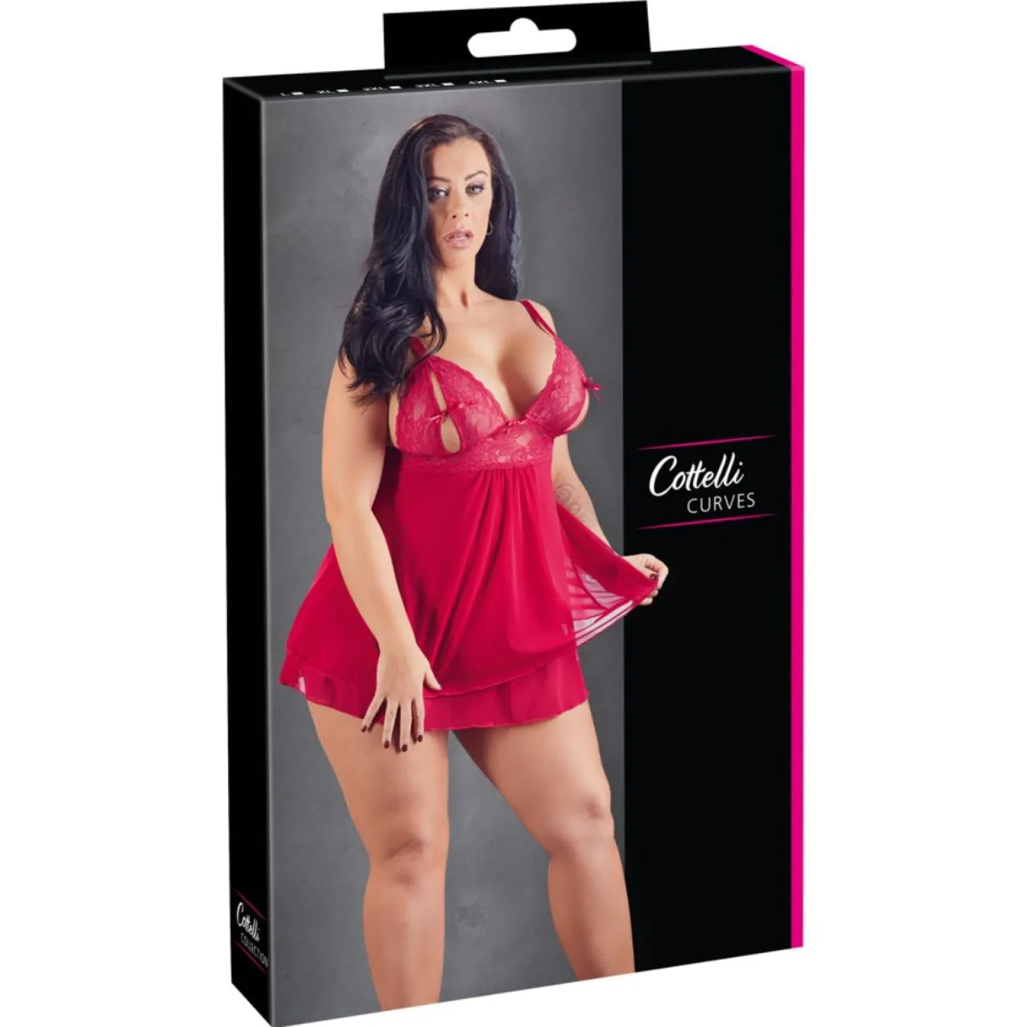 Cottelli Collection - Nuisette avec tasses à moitié ouvertes
