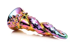 Creature Cocks - Dildo en Verre Envoûtant Arc-en-ciel - Jaune & Rose