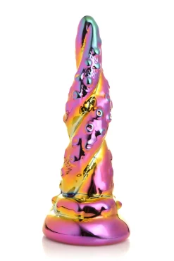 Creature Cocks - Dildo en Verre Envoûtant Arc-en-ciel - Jaune & Rose