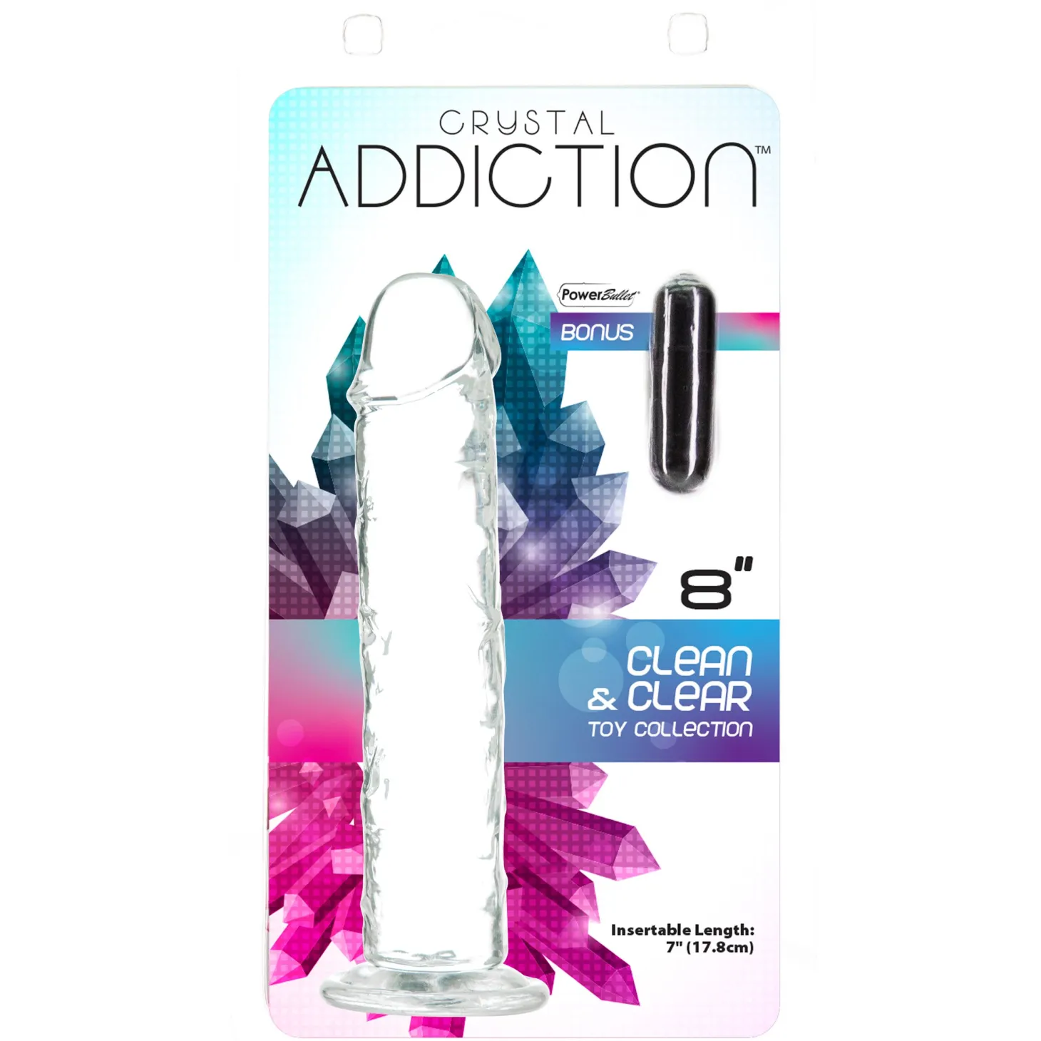 Crystal Addition - Dildo Réaliste Transparent - 20 cm