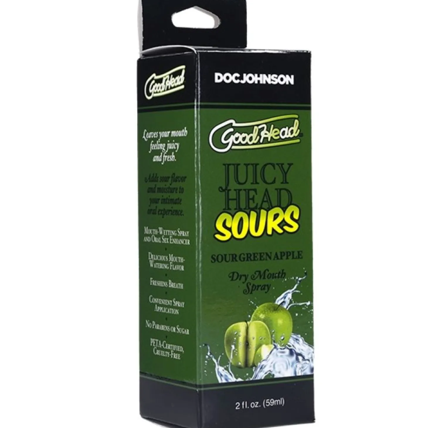 Doc Johnson - GoodHead Juicy Head Dry Mouth Spray Sour - Pomme - 60 ml