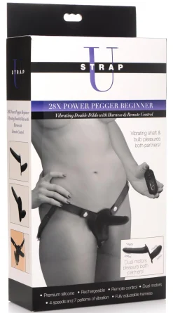 Double gode-ceinture vibrant Power Pegger - Noir