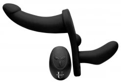 Double Take - Double strap-on vibrant - Noir