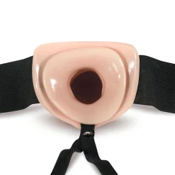 Dr. Skin - Gode-ceinture creux de 19 cm avec harnais - Beige