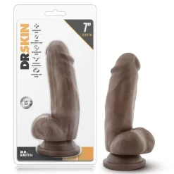 Dr. Skin - Godemiché avec ventouse Mr. Smith 17,78 cm - Chocolat