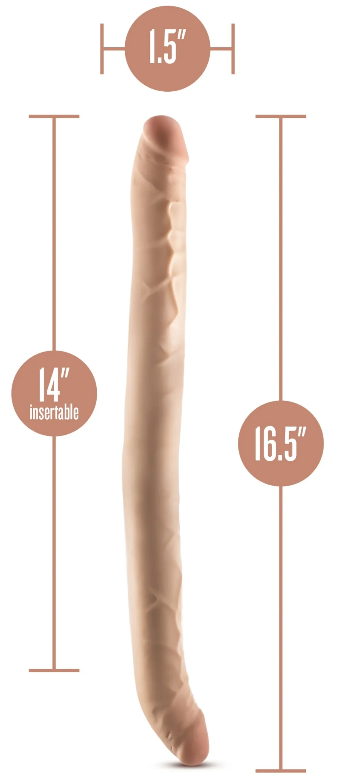 Dr. Skin – Plus Double Dildo Flexible 35,5 cm – Beige