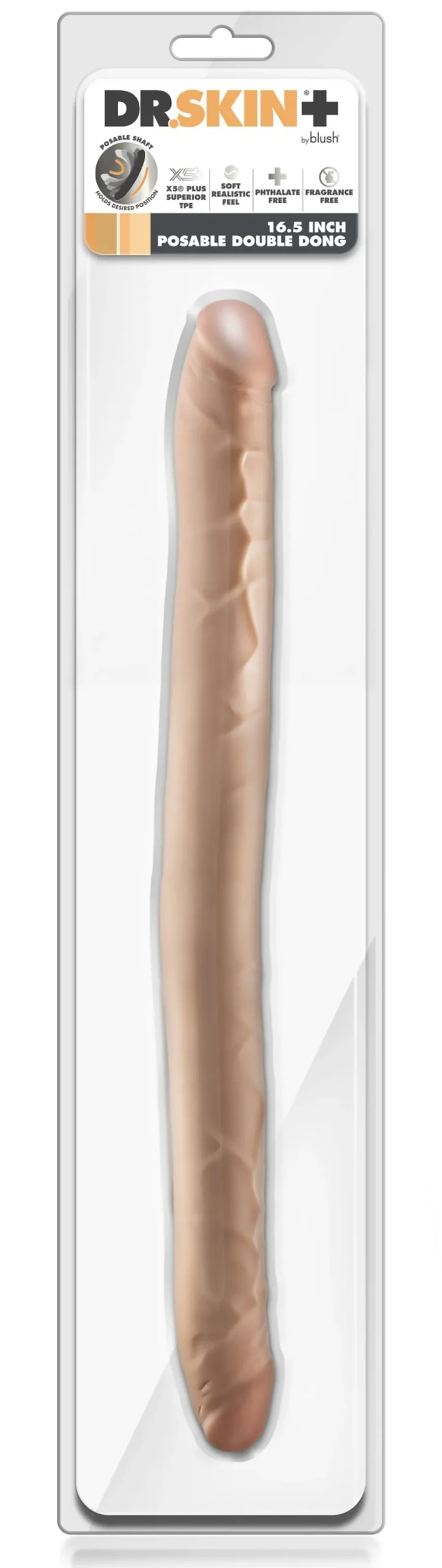 Dr. Skin – Plus Double Dildo Flexible 35,5 cm – Beige