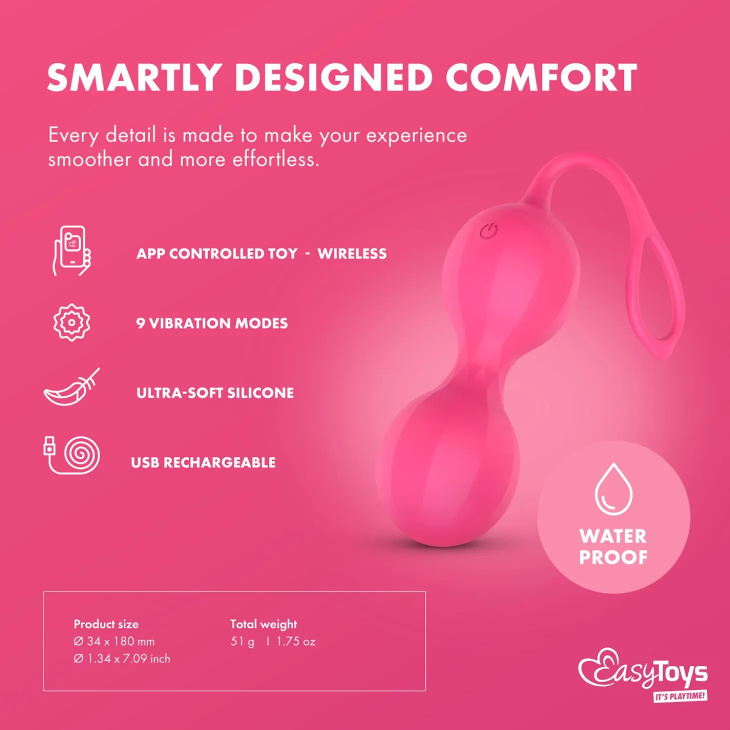 EasyConnect - Boules de Kegel vibrantes Stella contrôlées par application