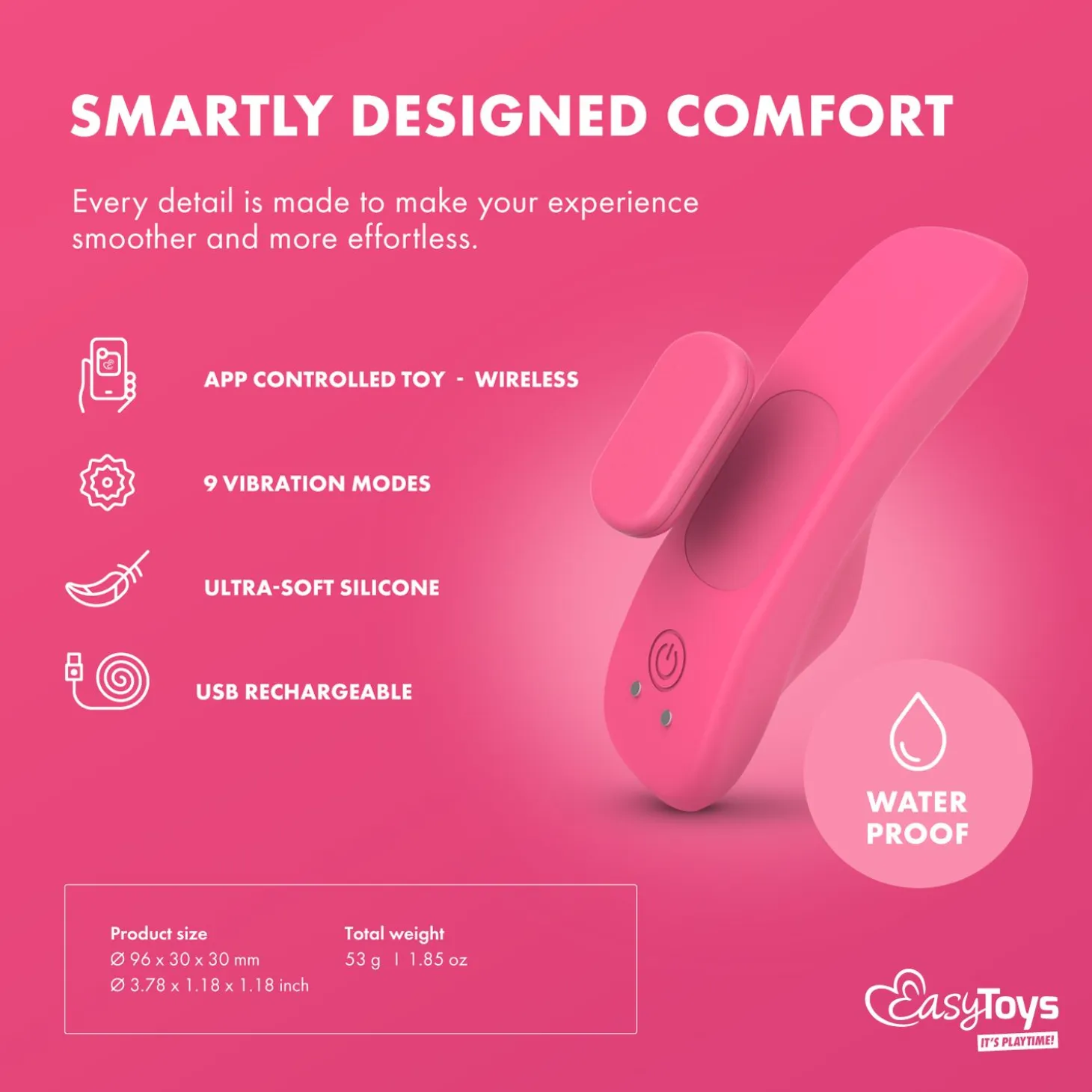 EasyConnect - Vibromasseur de culotte connecté "Zara" - Rose