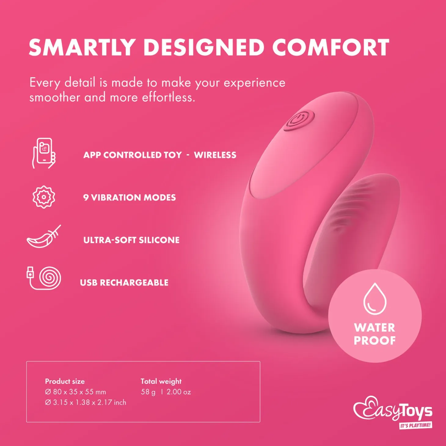 EasyConnect - Vibromasseur pour couples Orio contrôlé par application