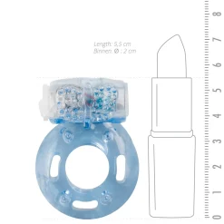 EasyToys - Anneau pénien vibrant avec stimulateur clitoridien - Bleu