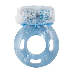 EasyToys - Anneau pénien vibrant avec stimulateur clitoridien - Bleu