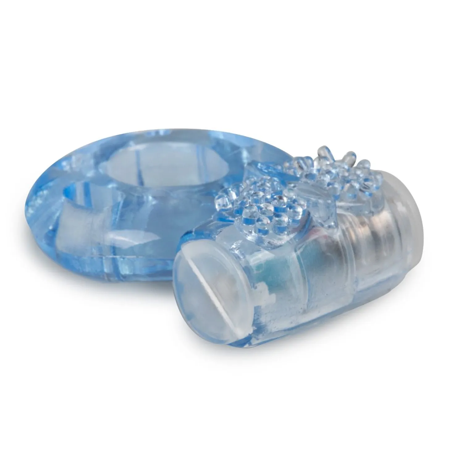 EasyToys - Anneau pénien vibrant avec stimulateur clitoridien - Bleu