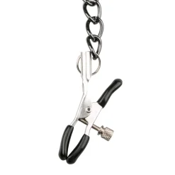 Easytoys Fetish - Collier en cuir avec chaîne de mamelons