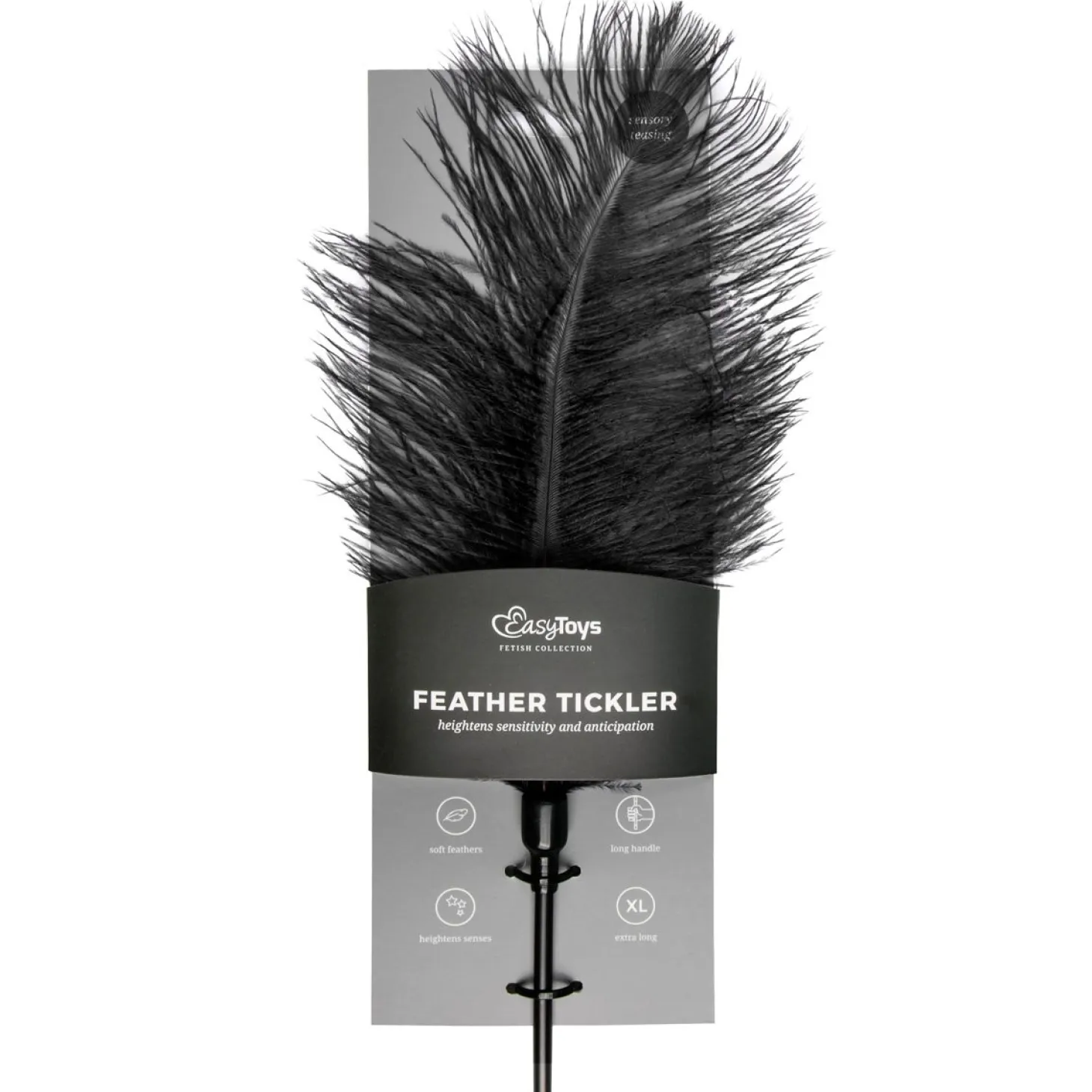 Easytoys Fetish - Fouet à plumes noir