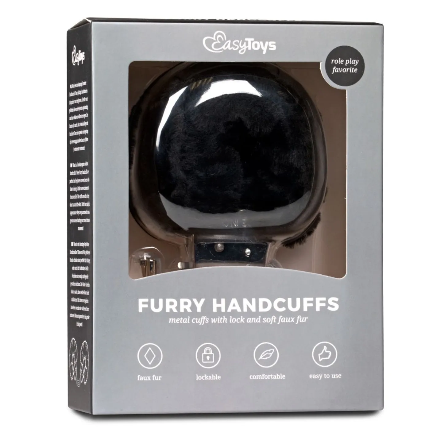Easytoys Fetish - Menottes avec fourrure - Noir