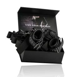 Easytoys Fetish - Menottes à sangles pour lit - Noir
