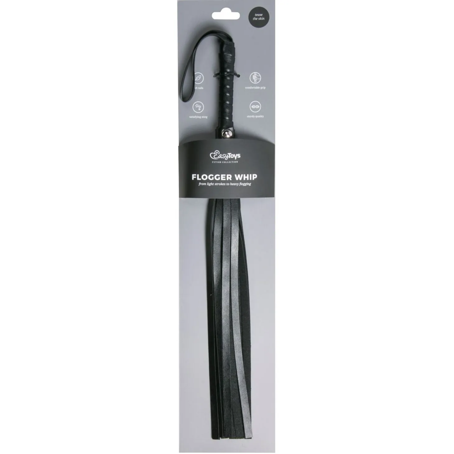 Easytoys Fetish - Petit martinet en cuir - Noir