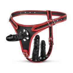 Easytoys Fetish - Triple Dildo Strap-On Harness