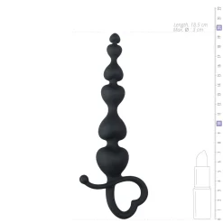 EasyToys - Perles anales avec poignée en forme de cœur - 18,5 cm