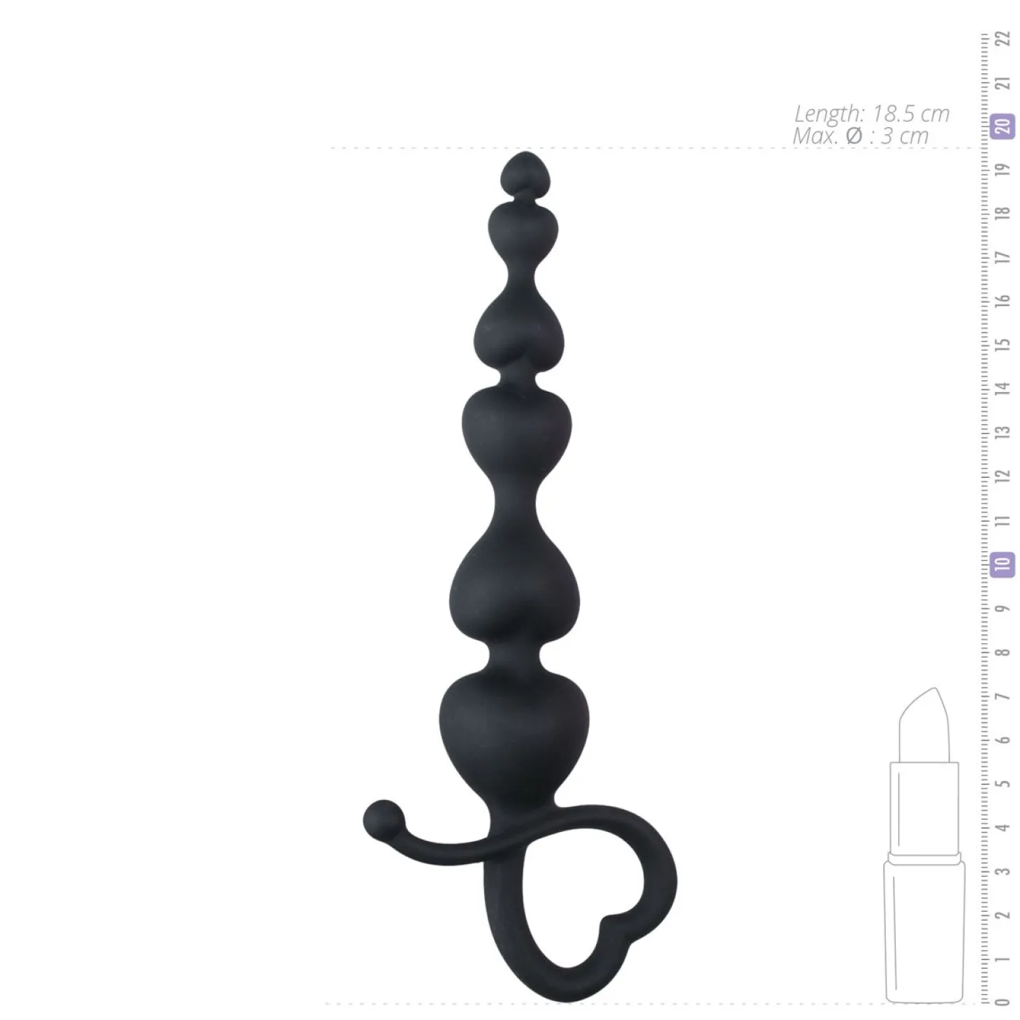 EasyToys - Perles anales avec poignée en forme de cœur - 18,5 cm