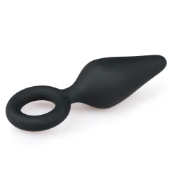 EasyToys - Plug anal noir avec anneau - Medium