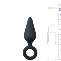 EasyToys - Plug anal noir avec anneau - Small 8,5 cm