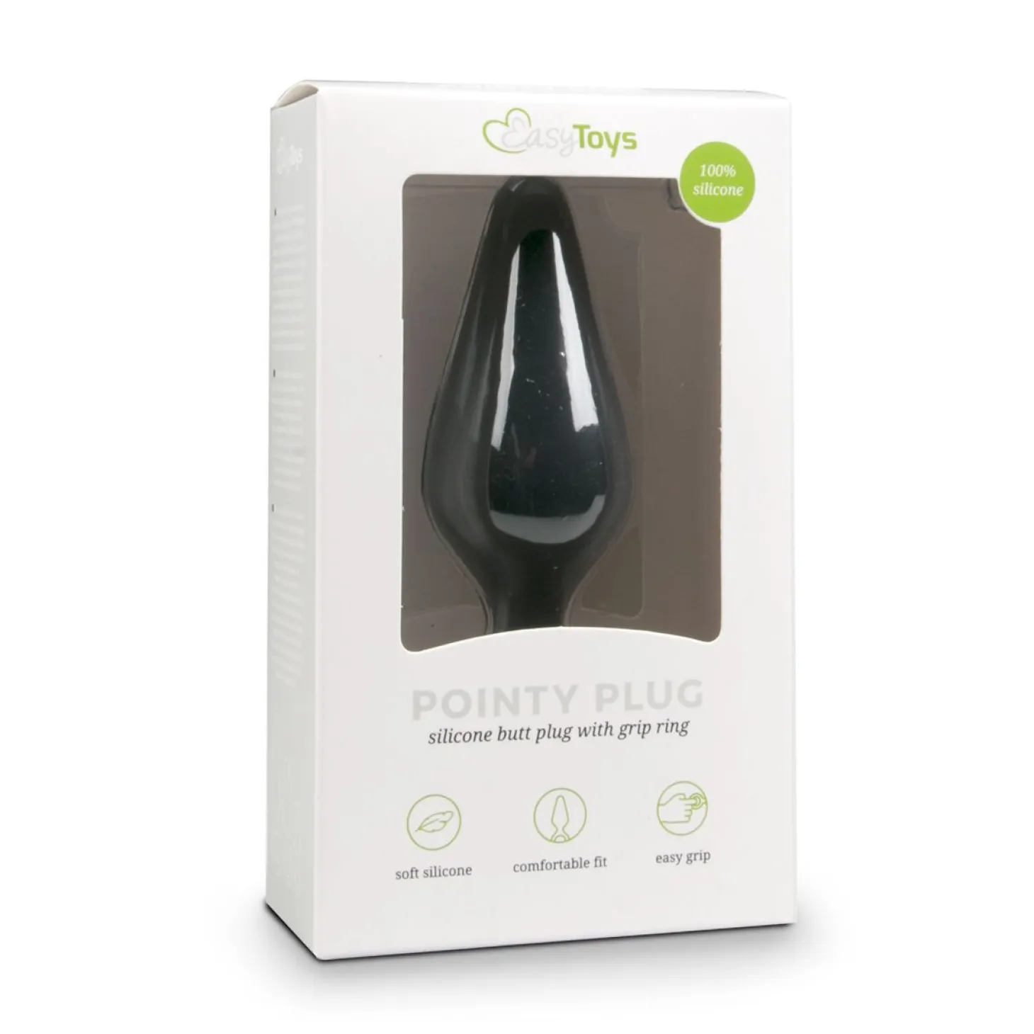 EasyToys - Plug anal noir avec anneau - Small 8,5 cm
