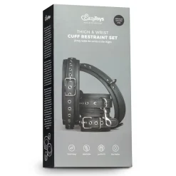 EasyToys - Set de menottes poignets et cuisses - Noir