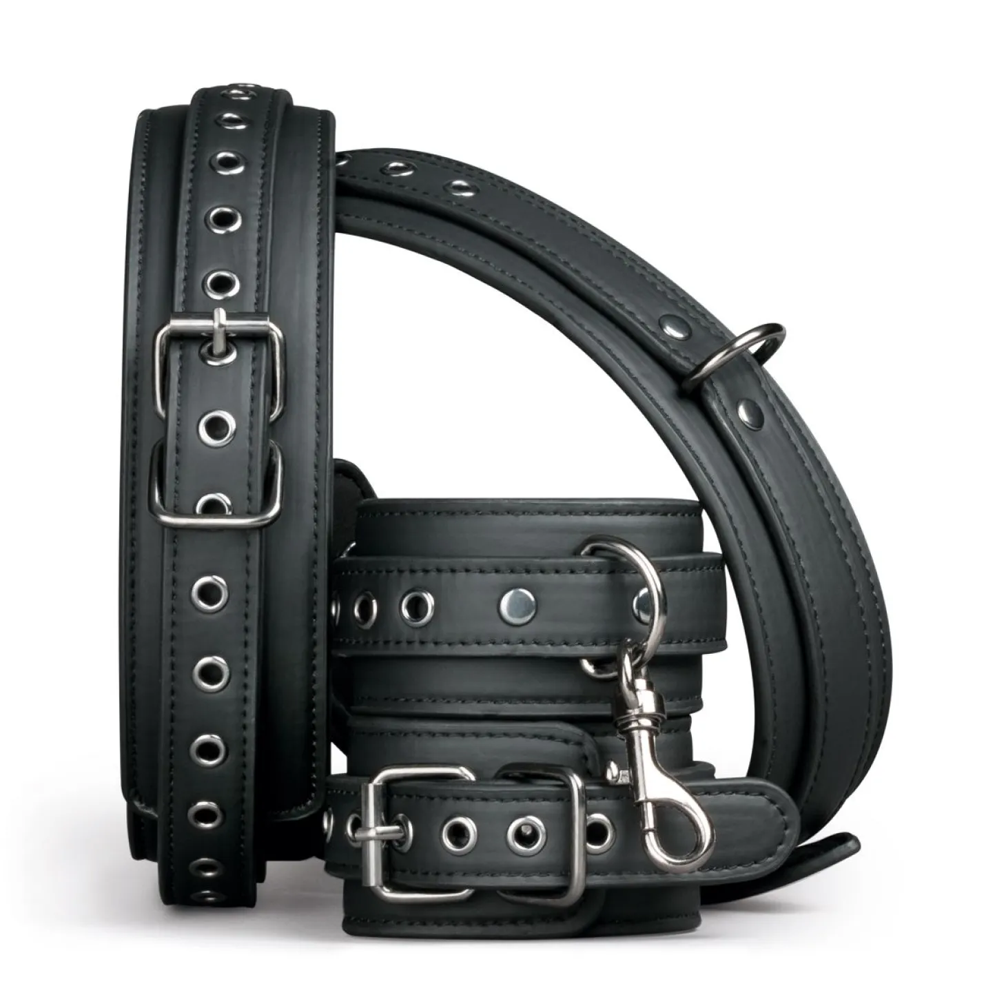 EasyToys - Set de menottes poignets et cuisses - Noir