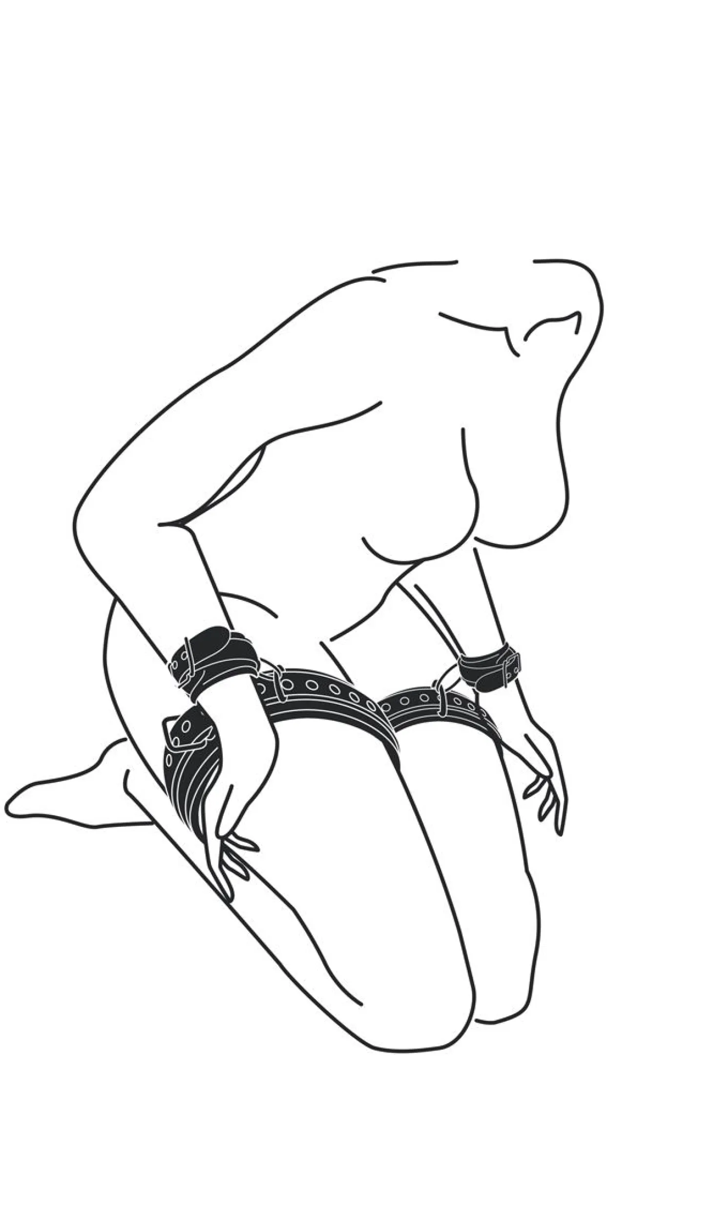EasyToys - Set de menottes poignets et cuisses - Noir