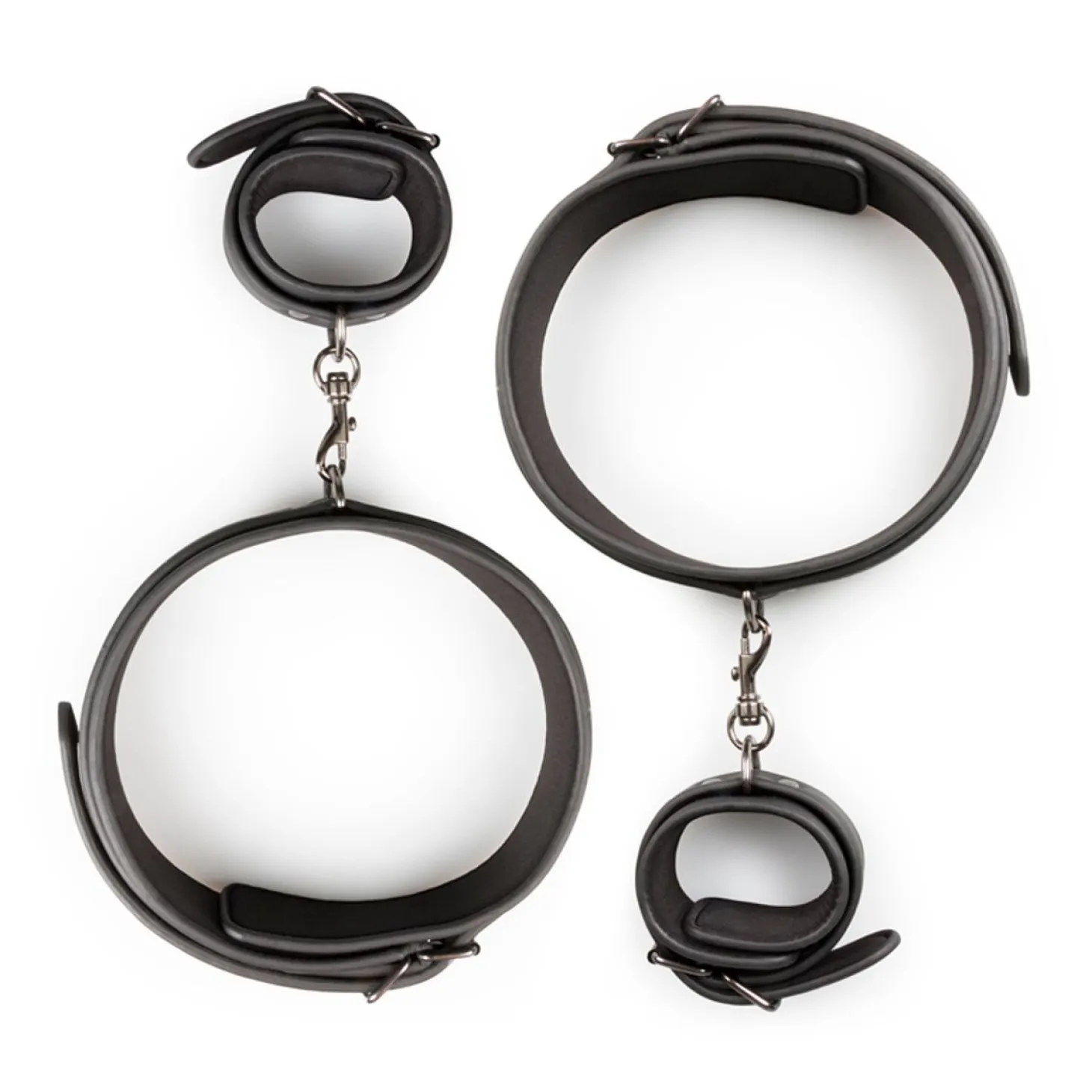 EasyToys - Set de menottes poignets et cuisses - Noir