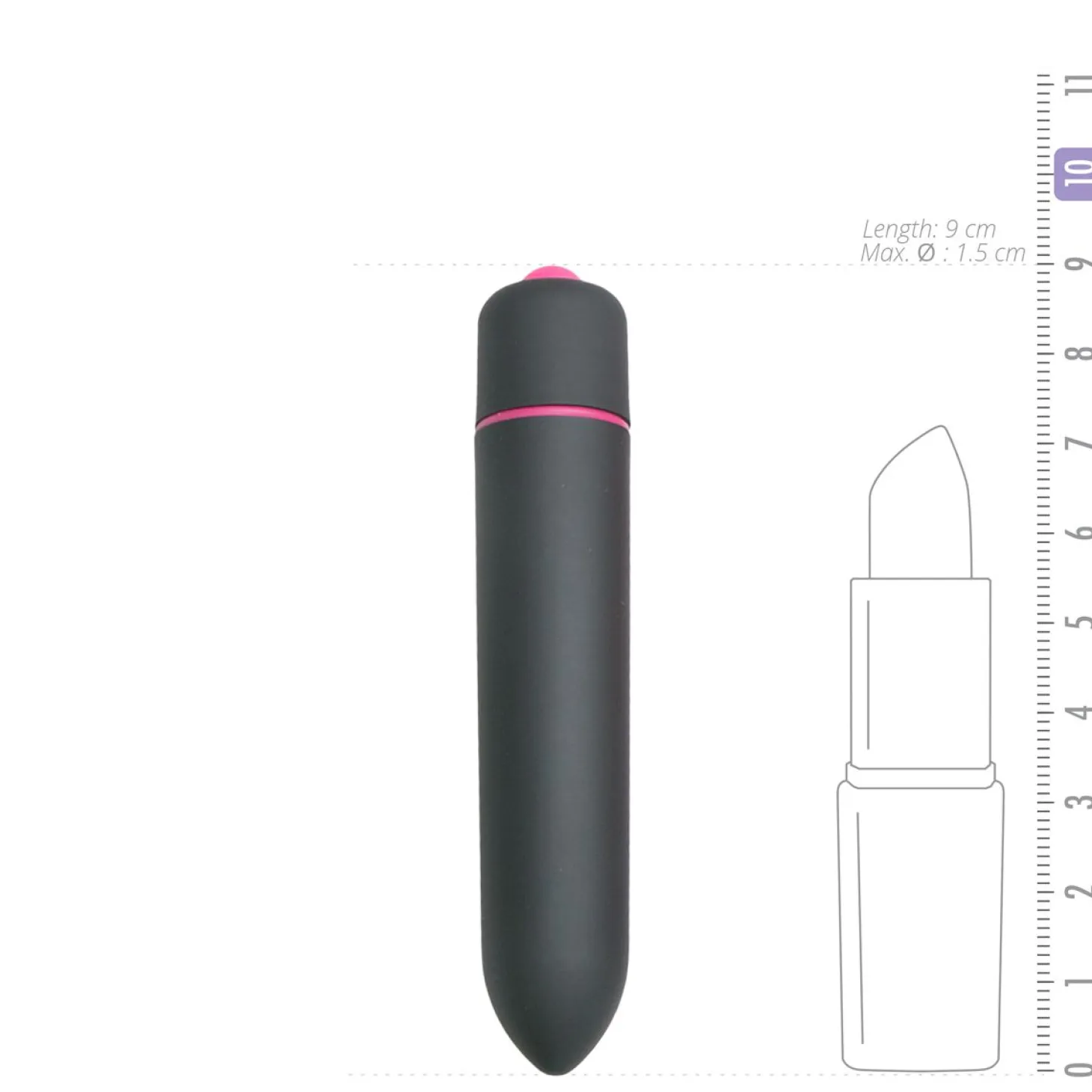 EasyToys - Vibromasseur bullet 10 vitesses - Noir