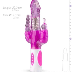 EasyToys - Vibro rabbit avec simulateur anal et clitoridien - Rose