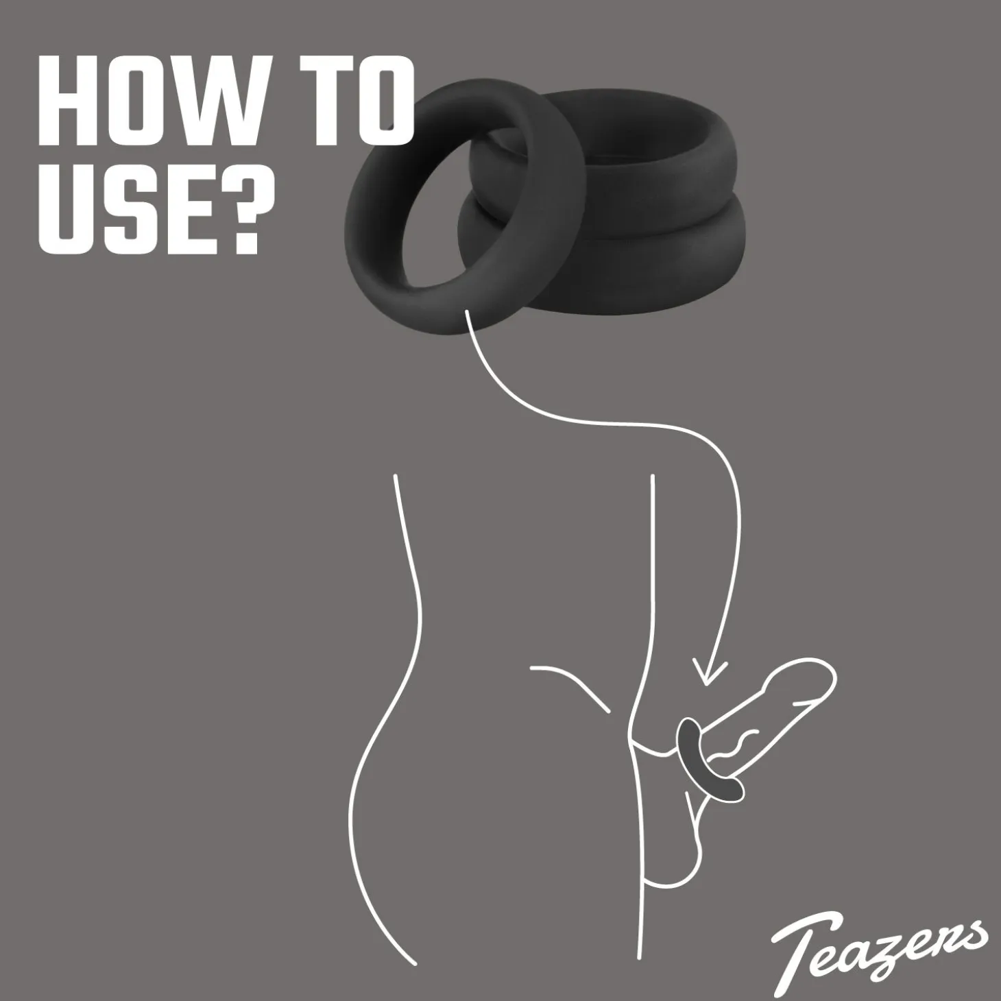Ensemble d'anneaux péniens en silicone Teazers