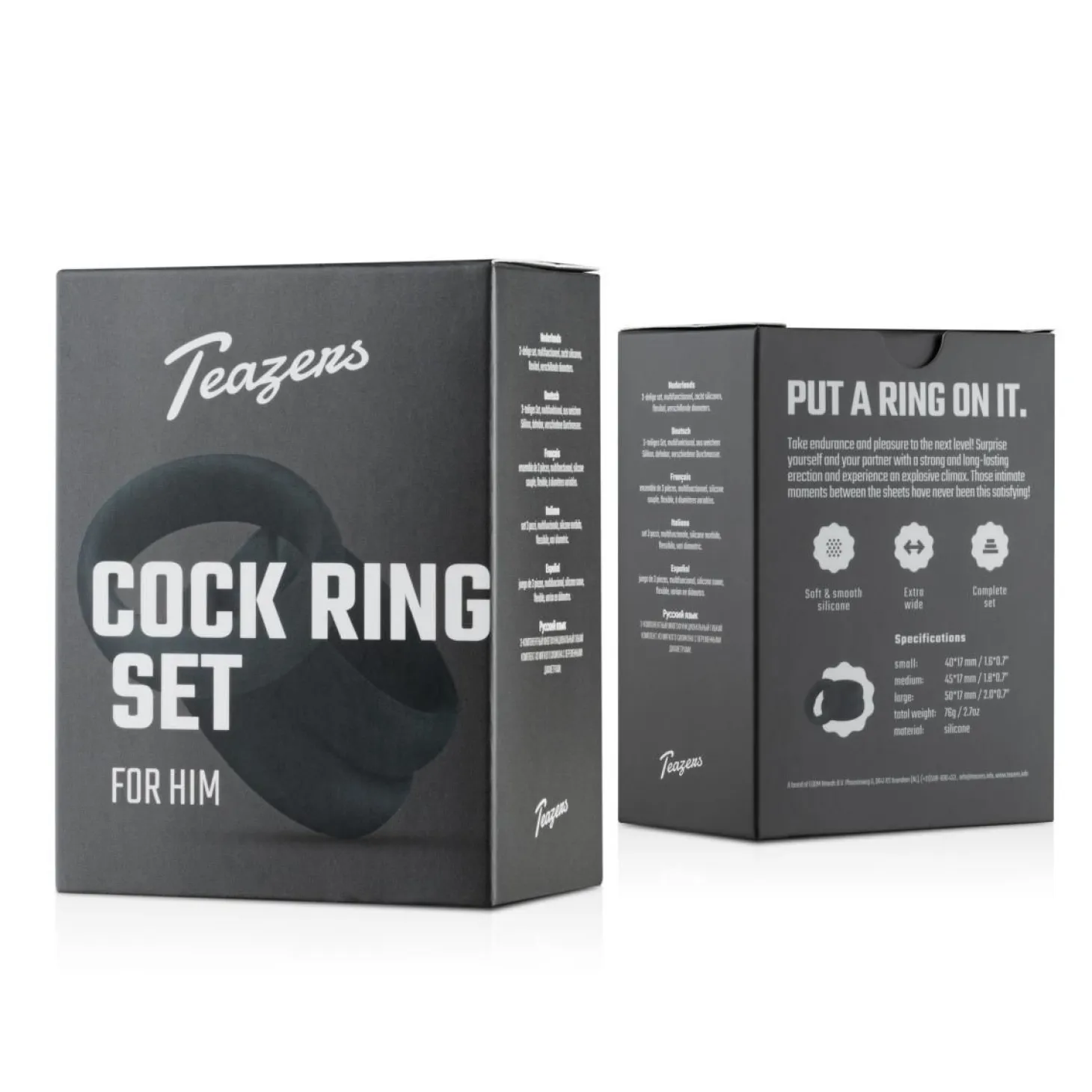 Ensemble d'anneaux péniens en silicone Teazers