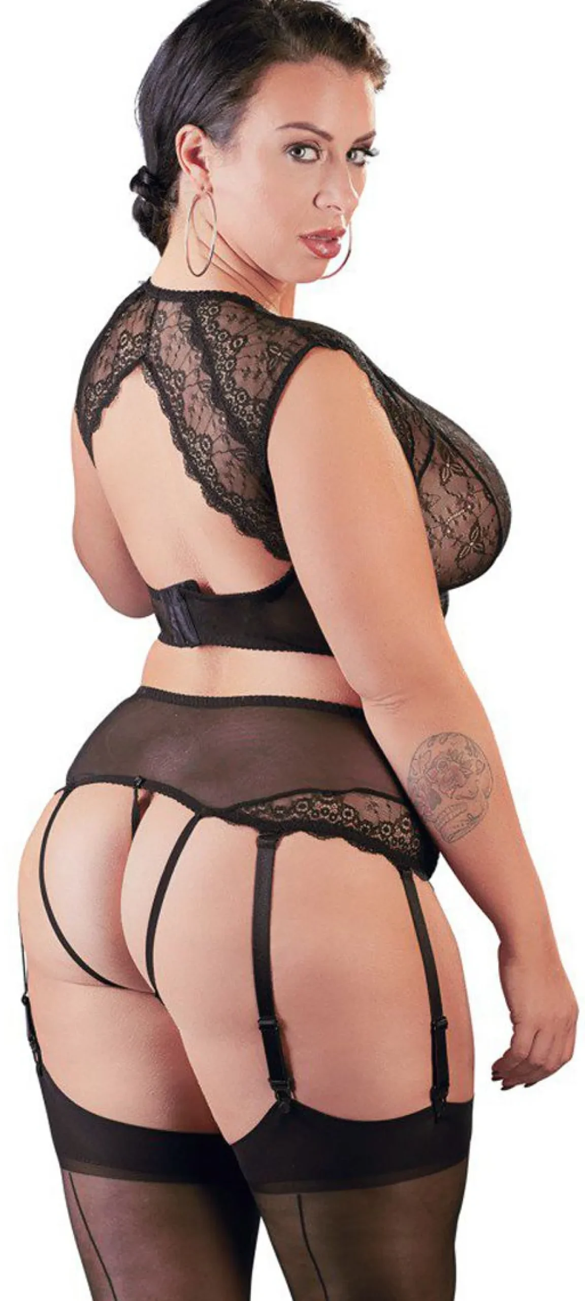 Ensemble porte-jarretelles en dentelle