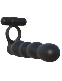 Fantasy C-ringz Cockring & gode Posable Partner Double Penetrator Noir